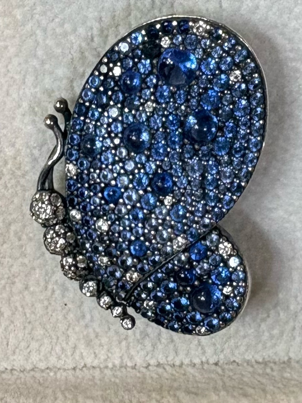 Butterfly Pandora Blue Crystal Brooch/Charm. Pandora Necklace and Box included.